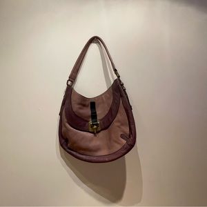 oryYANY purple and mauve leather shoulder tote bag